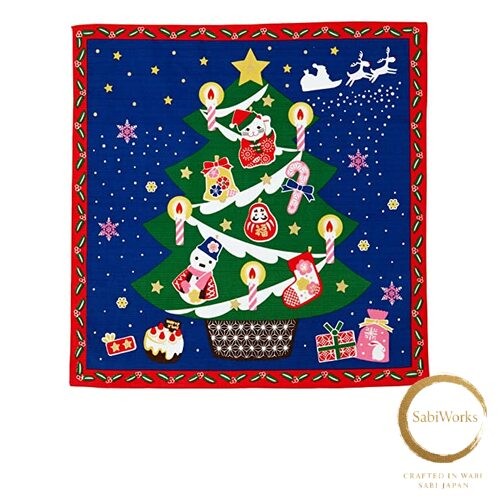 New tamanoosanpo Japanese Wrap Cloth Furoshiki Maneki Neko Christmas