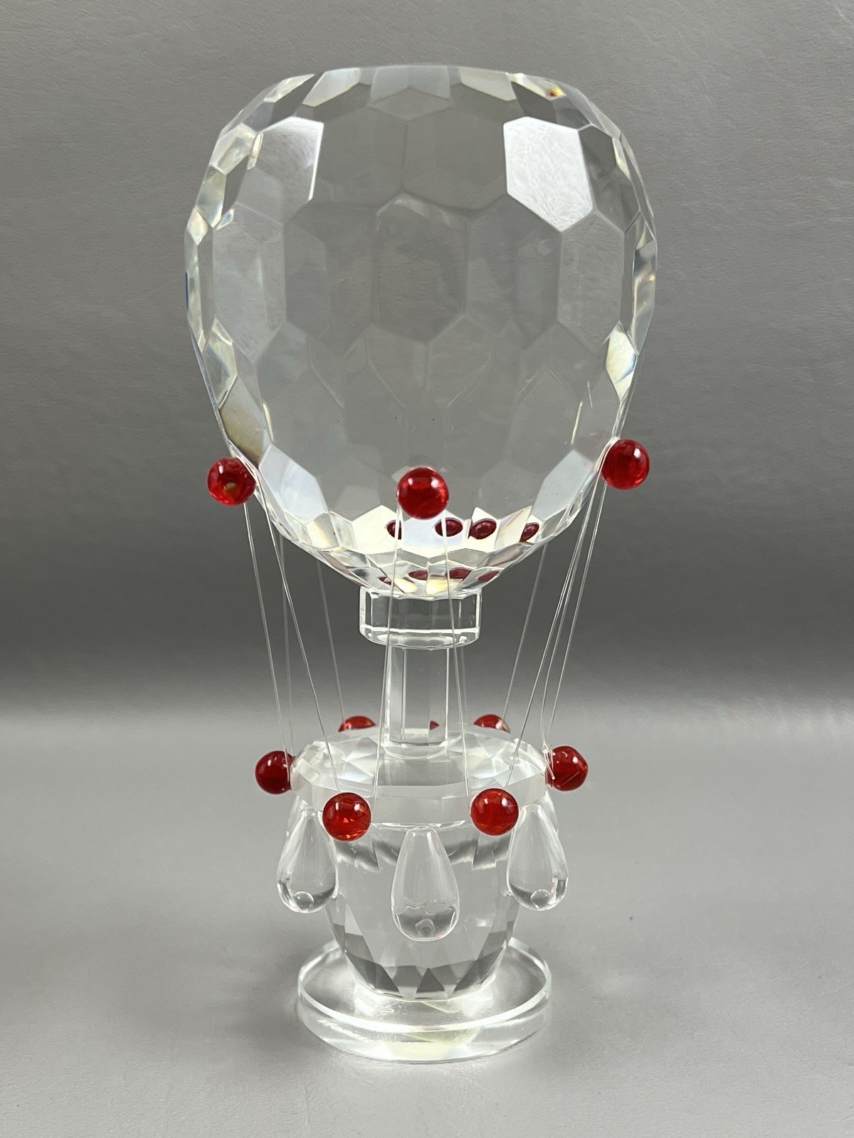 Shannon Crystal Designs Hot Air Balloon Paperweight Red Crystal Accents 6.25\