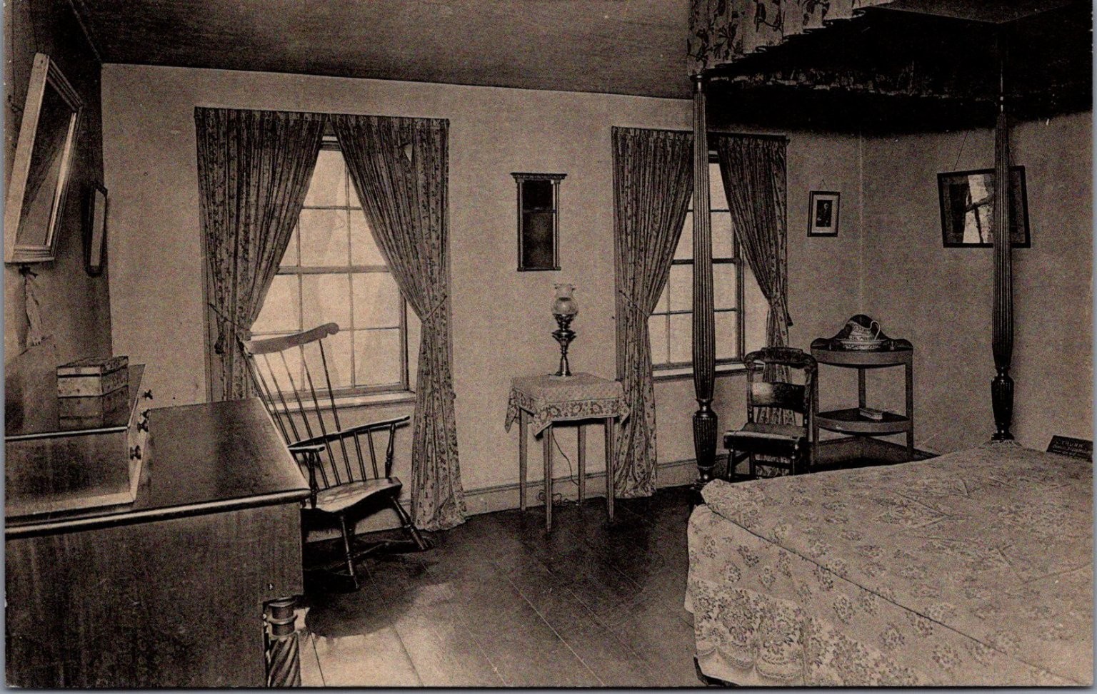 Longfellow's Old Home Portland Maine The Poet's Sleeping Room Postcard Longfellow's Old Home Portland Maine The Poet's Sleeping Room Postcard