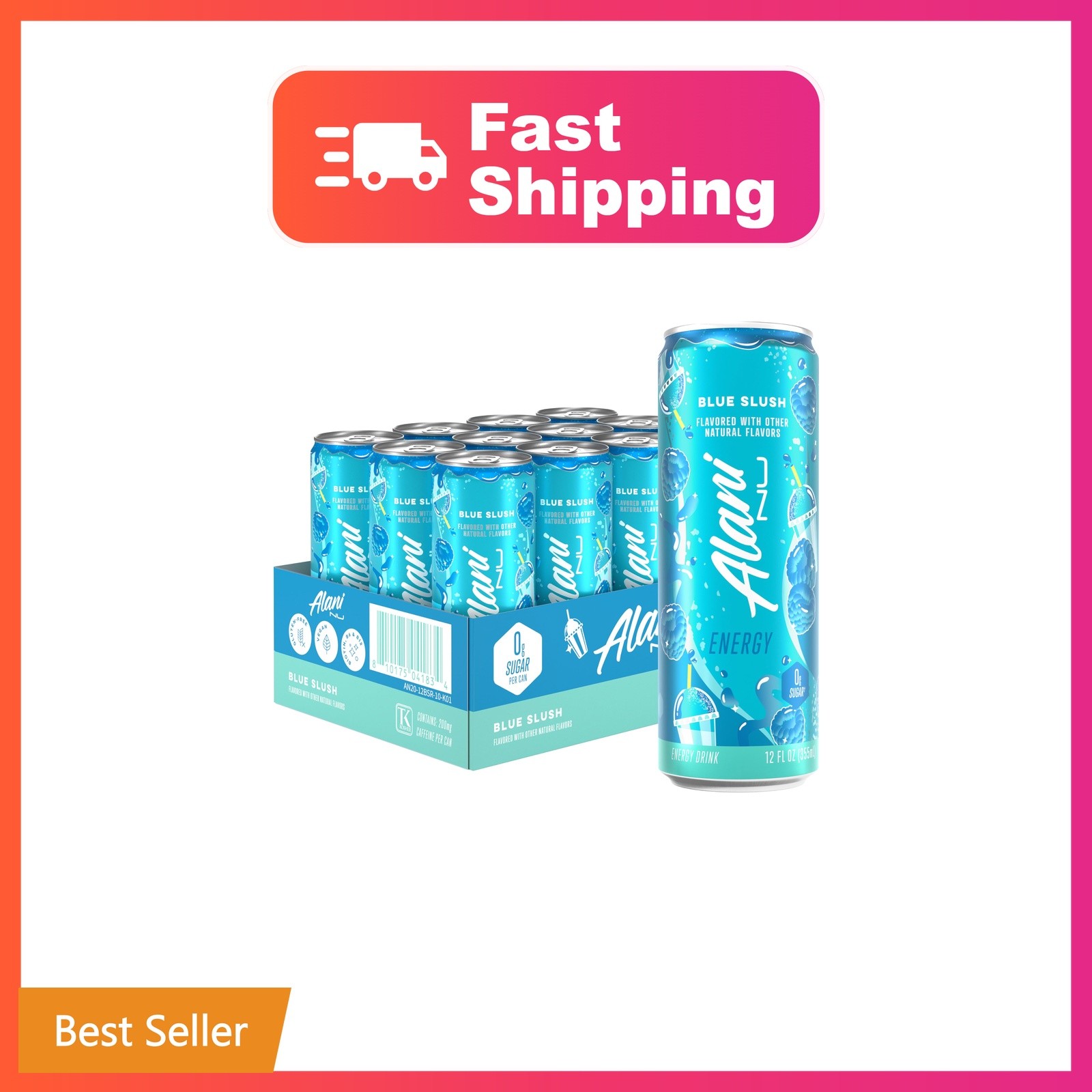 Alani Nu Blue Slush Sugar Free Energy Drink (Pack of 12)