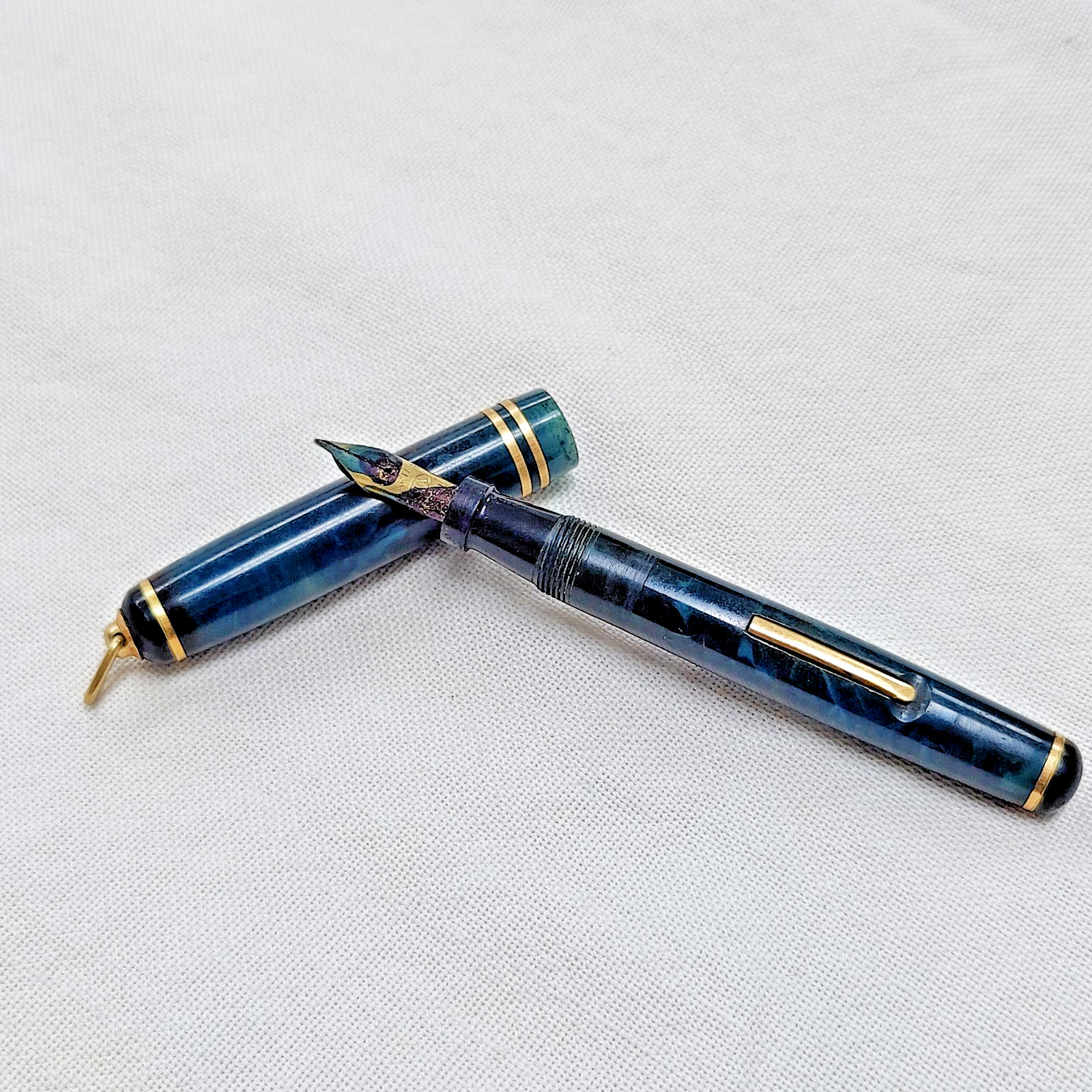 VTG Carters Ink Co Ring Top Top Fountain Pen w/ Gold Filled Trim & INX Nib VTG Carters Ink Co Ring Top Top Fountain Pen w/ Gold Filled Trim & INX Nib