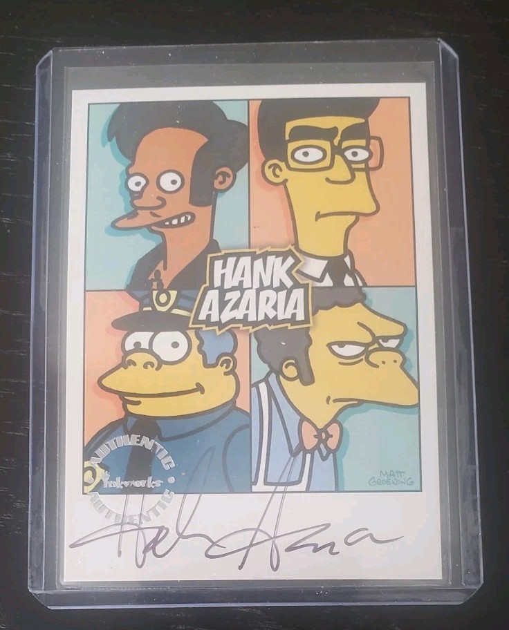 2001 Inkworks Simpsons Mania Auto Hank Azaria #A3 Auto FULL BLEED BEST EXAMPLE