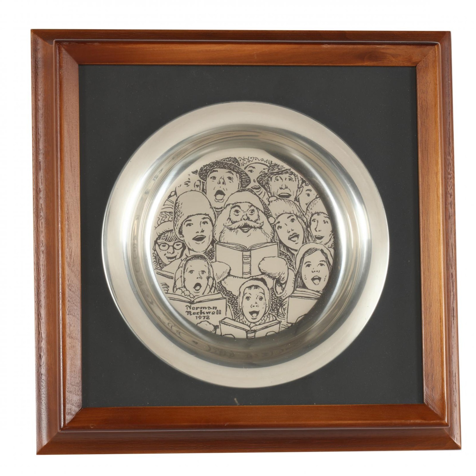 Norman Rockwell The Carolers Sterling Silver Franklin Mint Christmas Plate 1972