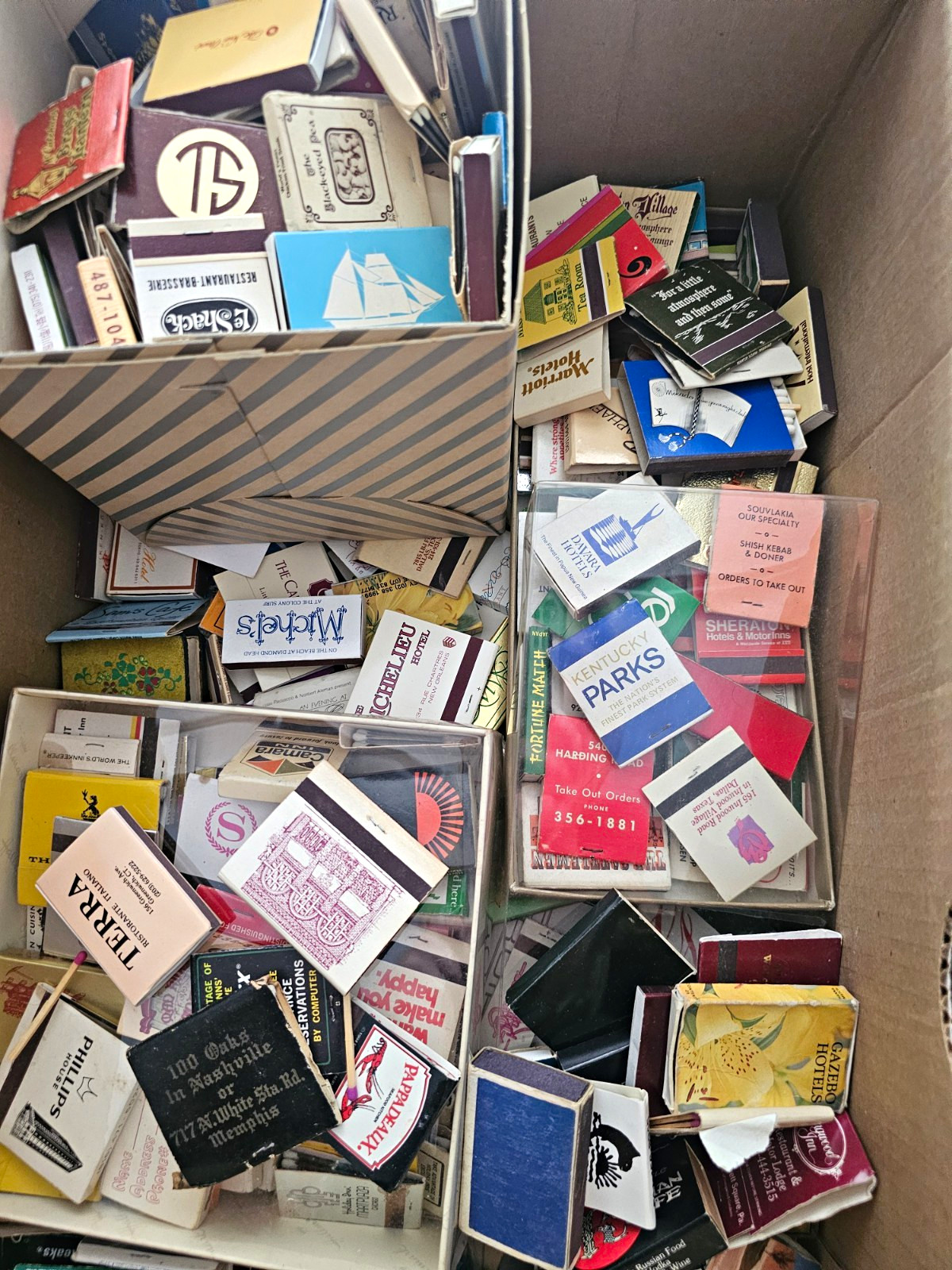 Large Lot Assorted Vintage Collectible Matchbooks Matchboxes Matchcovers in Box