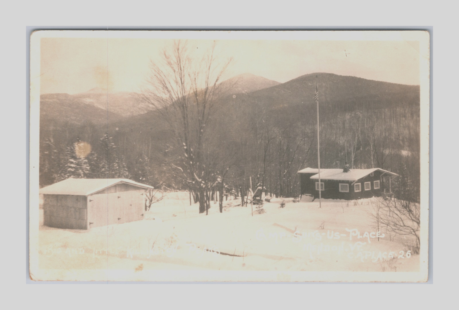 UU AZO-sb RPPC Mendon VT Big & Little MT Killington Peaks Camp Suits Us Place 26