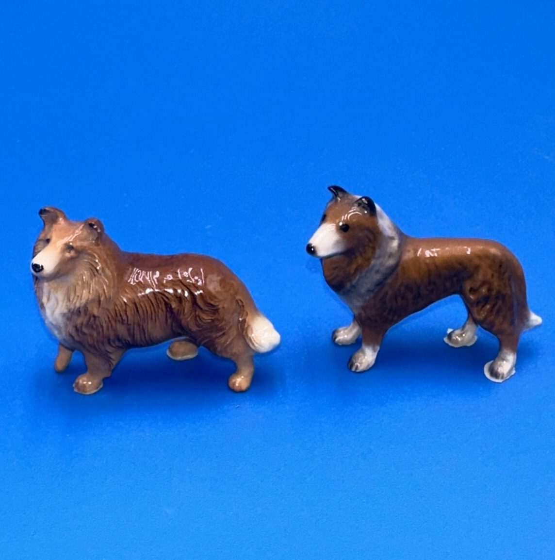 VTG Retired Hagen Renaker Lot of TWO 1980s Lassie type Collies Made in America