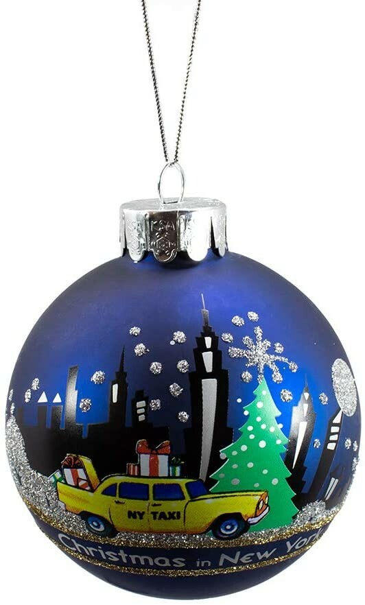 New Macy\'s Exclusive Kurt Adler New York Glass Ball Christmas Ornament