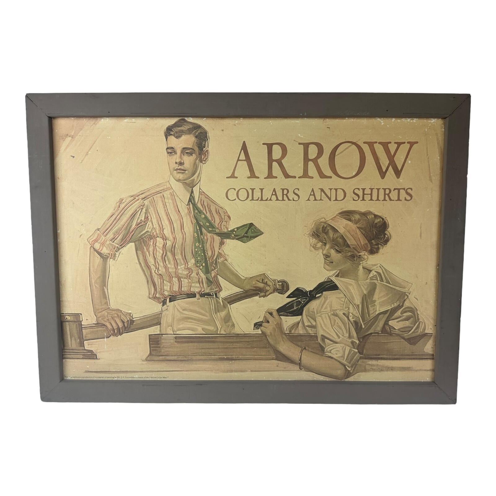 VTG Framed Arrow Collars and Shirts Advertising Sign.  ***RARE***Menswear