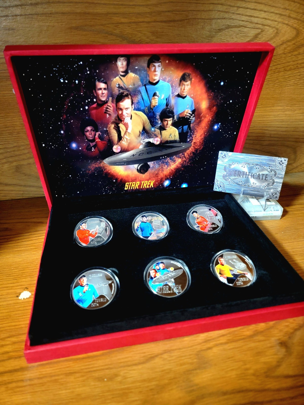 2014-.999 Fine Silver Plated-6 Piece Star Trek Original Series Collectors Set.