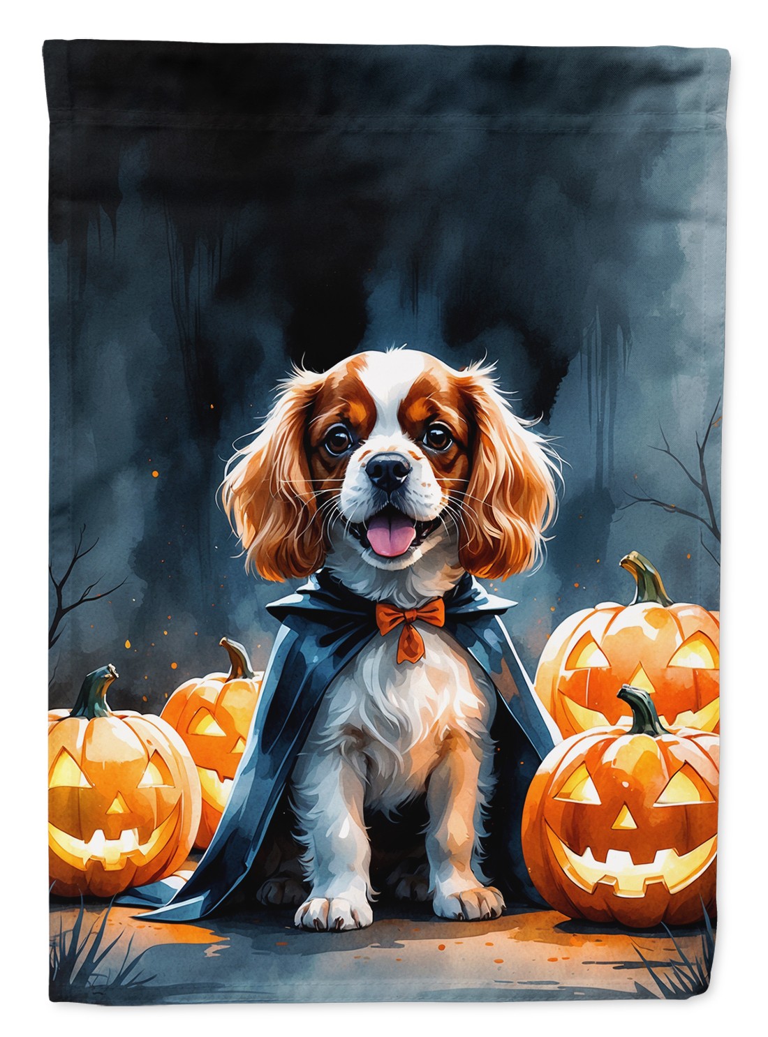 Caroline's Treasures Cavalier Spaniel Puppy Halloween Garden Flag DAC8409GF
