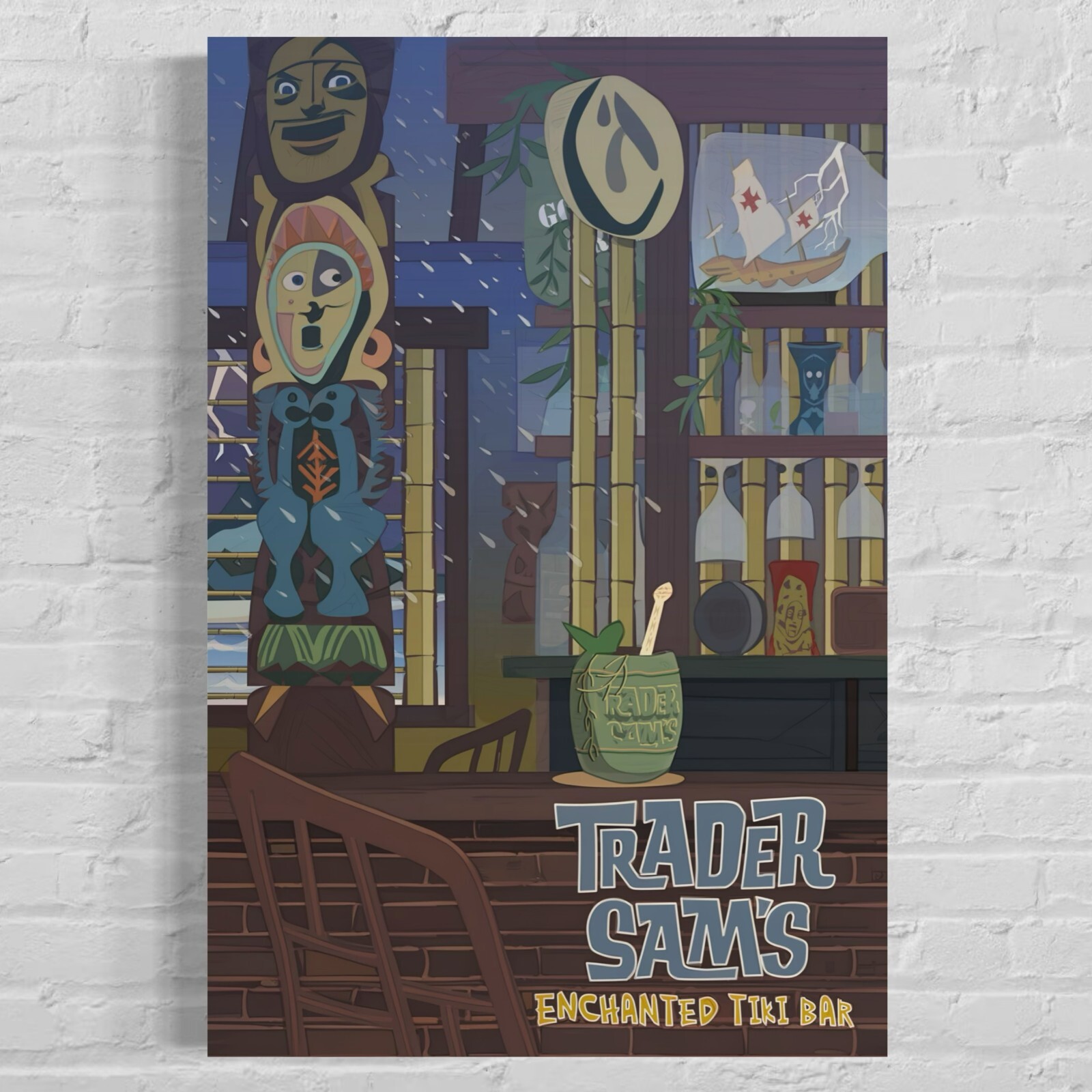 Trader Sam's Enchanted Tiki Bar Shipwreck Variant Poster Art- Disneyland Hotel