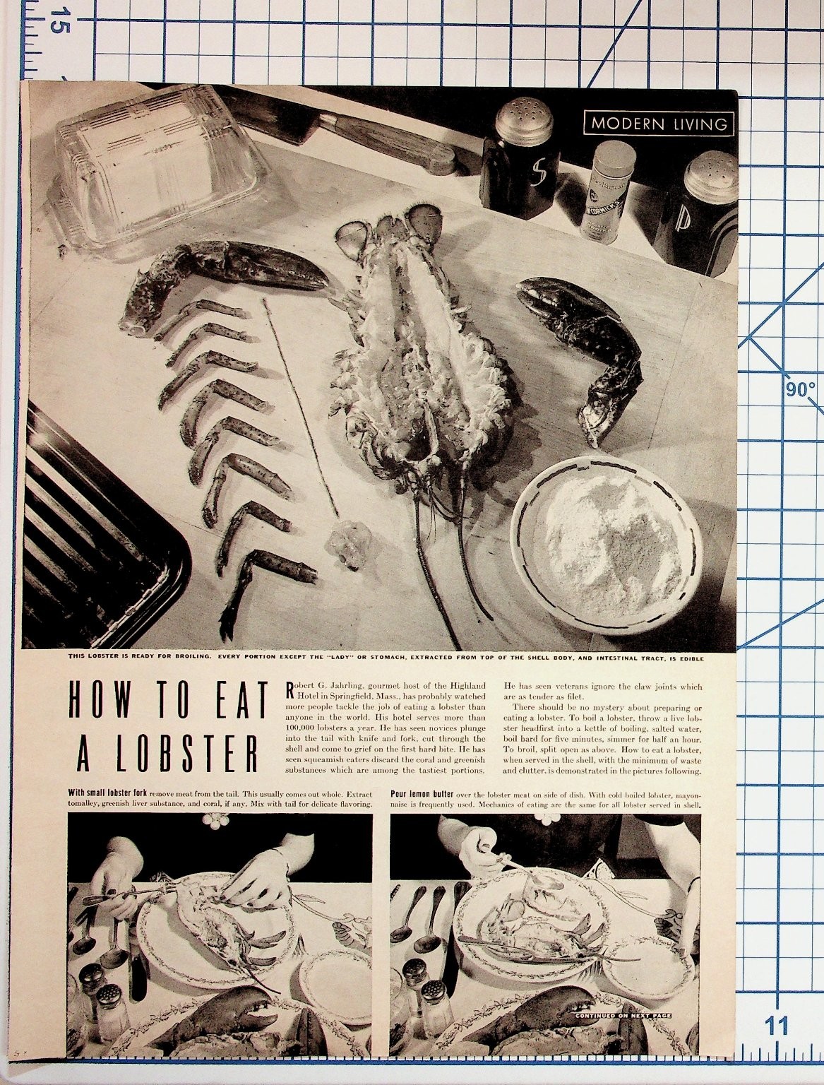 Vintage 1940s How To Eat A Lobster Food Prep Magazine Ad Ephemera Vintage 1940s How To Eat A Lobster Food Prep Magazine Ad Ephemera