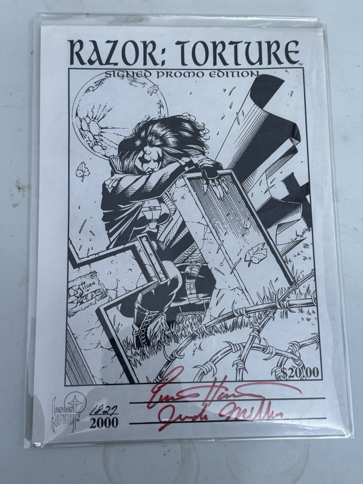 Razor Torture #0 Signed Promo 1827/2000 Hartsoe Millien London Night 1995