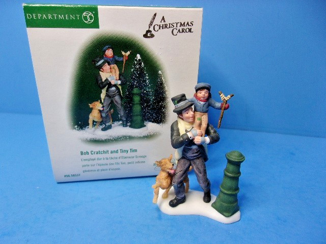 Dept 56 BOB CRATCHIT and TINY TIM 58537 Dickens Village A Christmas Carol in Box