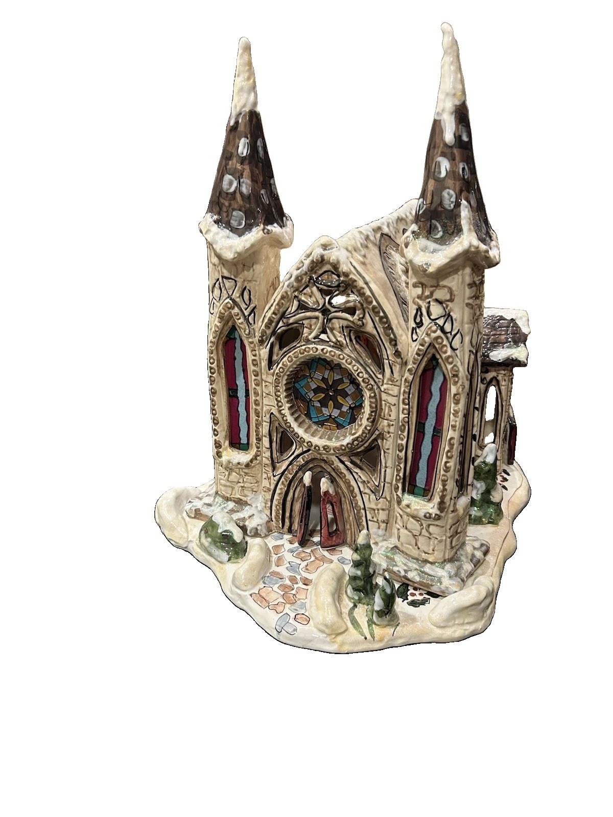 BLUE SKY CLAYWORKS HEATHER GOLDMINC LARGE CHRISTMAS CATHEDRAL STAINED GLASS 