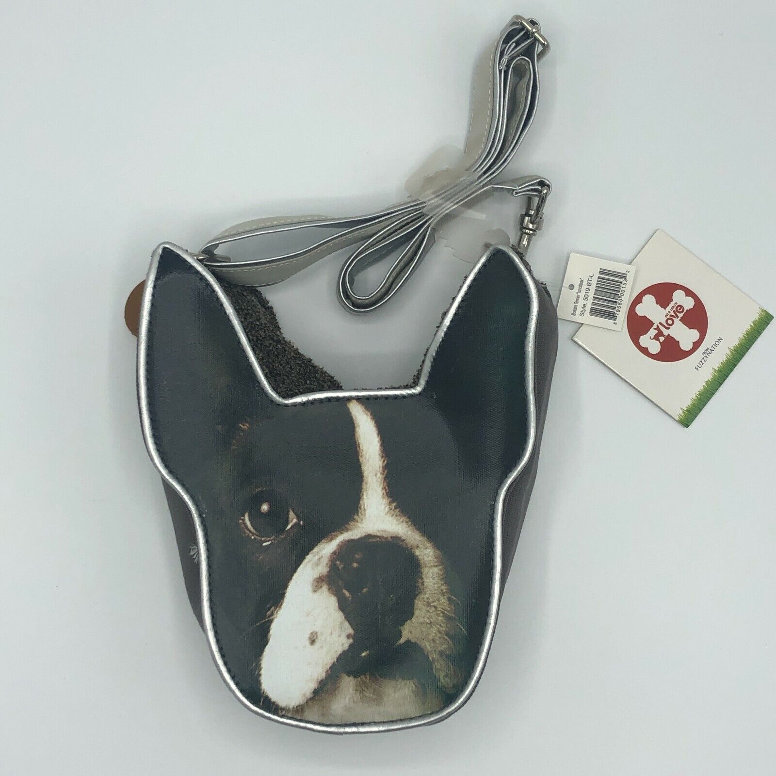 NWT FuzzyNation Boston Terrier Women's Storage Handbag Purse