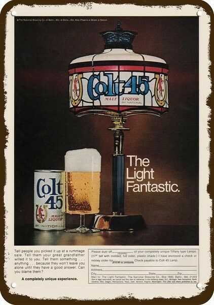 1969 COLT 45 MALT LIQUOR Vintage-Look-Edge ****DECORATIVE REPLICA METAL SIGN**** 1969 COLT 45 MALT LIQUOR Vintage-Look-Edge ****DECORATIVE REPLICA METAL SIGN****