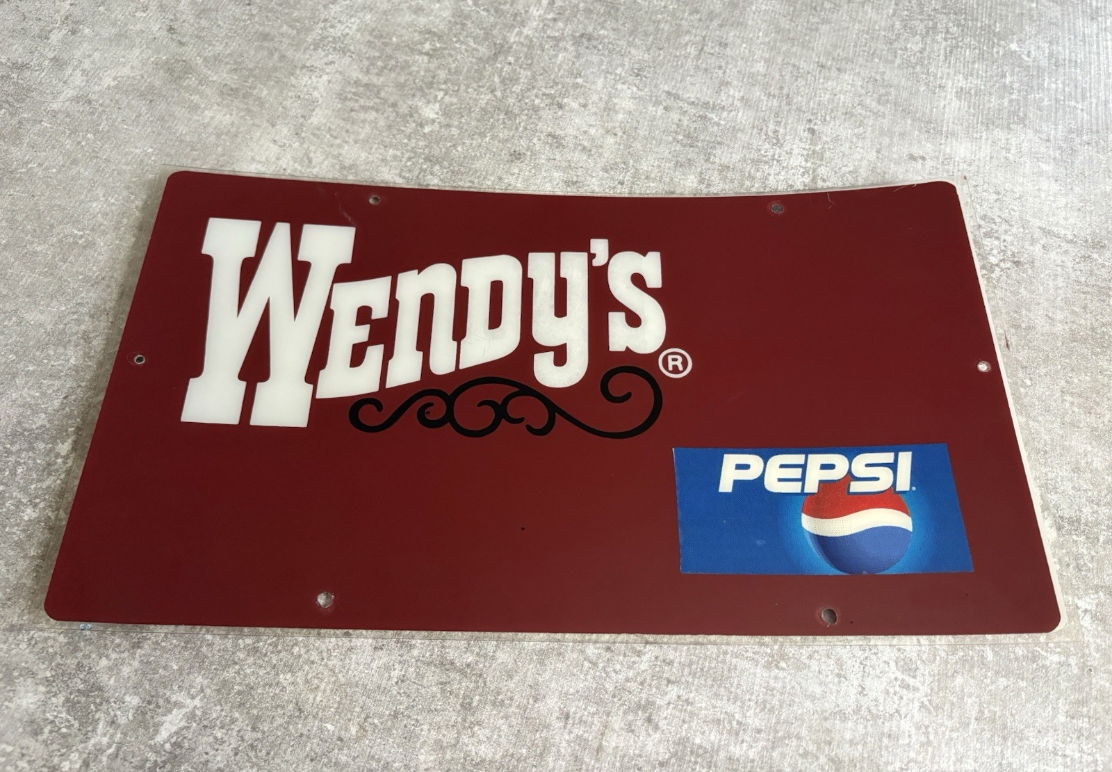 Rare 1980’s Wendy’s Sign With Pepsi Logo