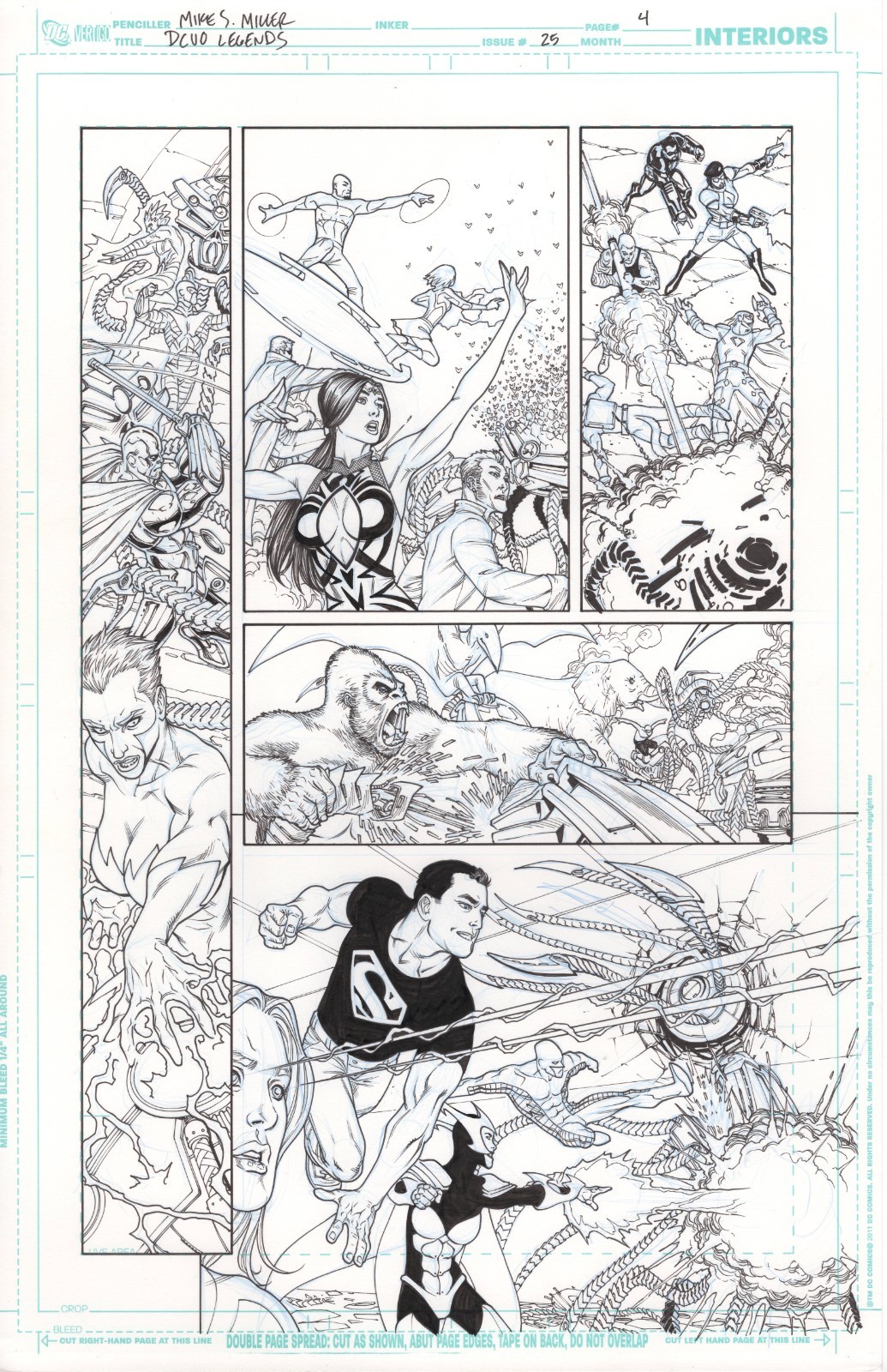 DC Universe original comic art by Mike S. Miller issue 23 page 4 *SIGNED*
