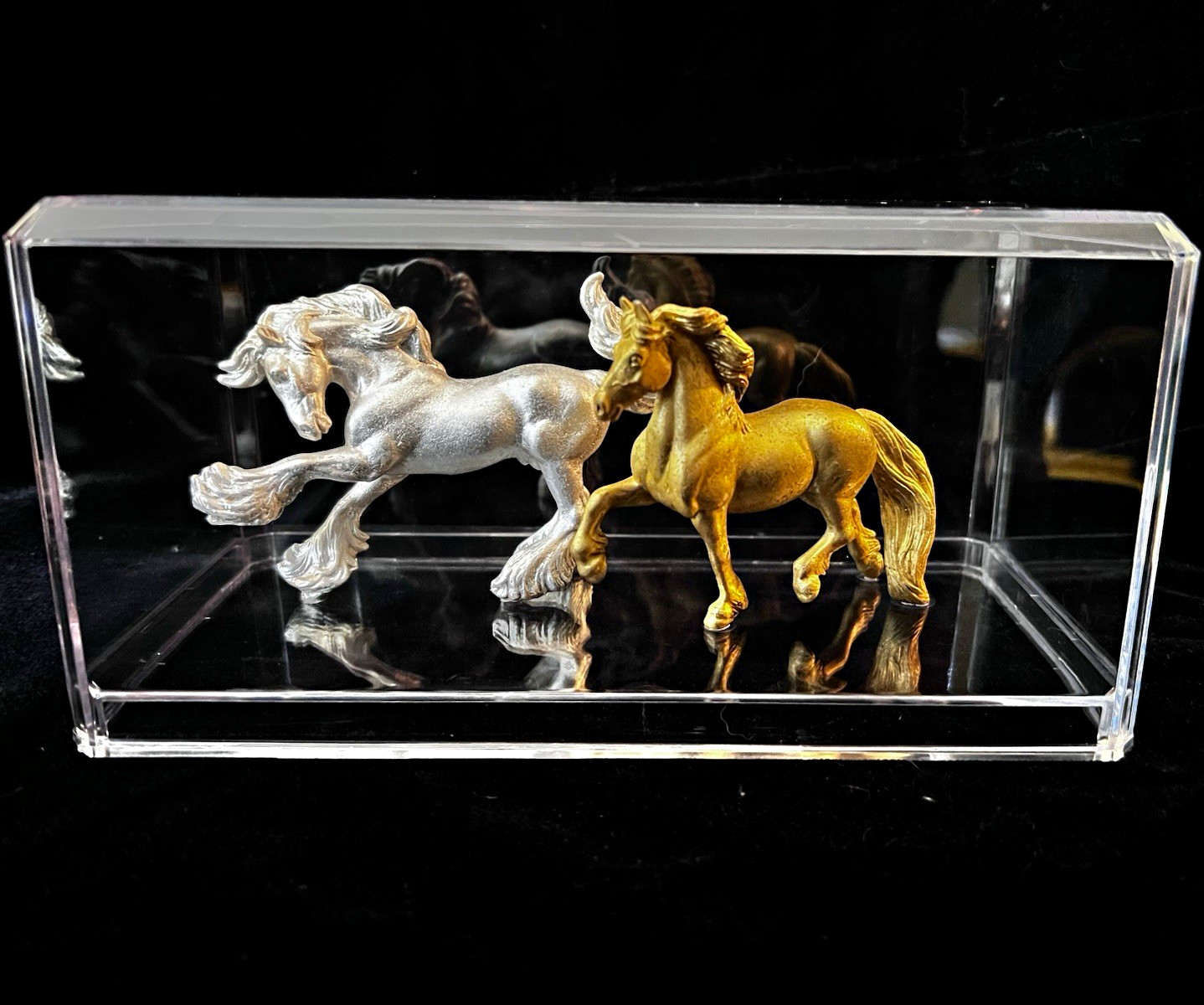Breyer Stablemate Custom OOAK 24K Gold Leaf Friesian Sterling Silver Leaf Gypsy