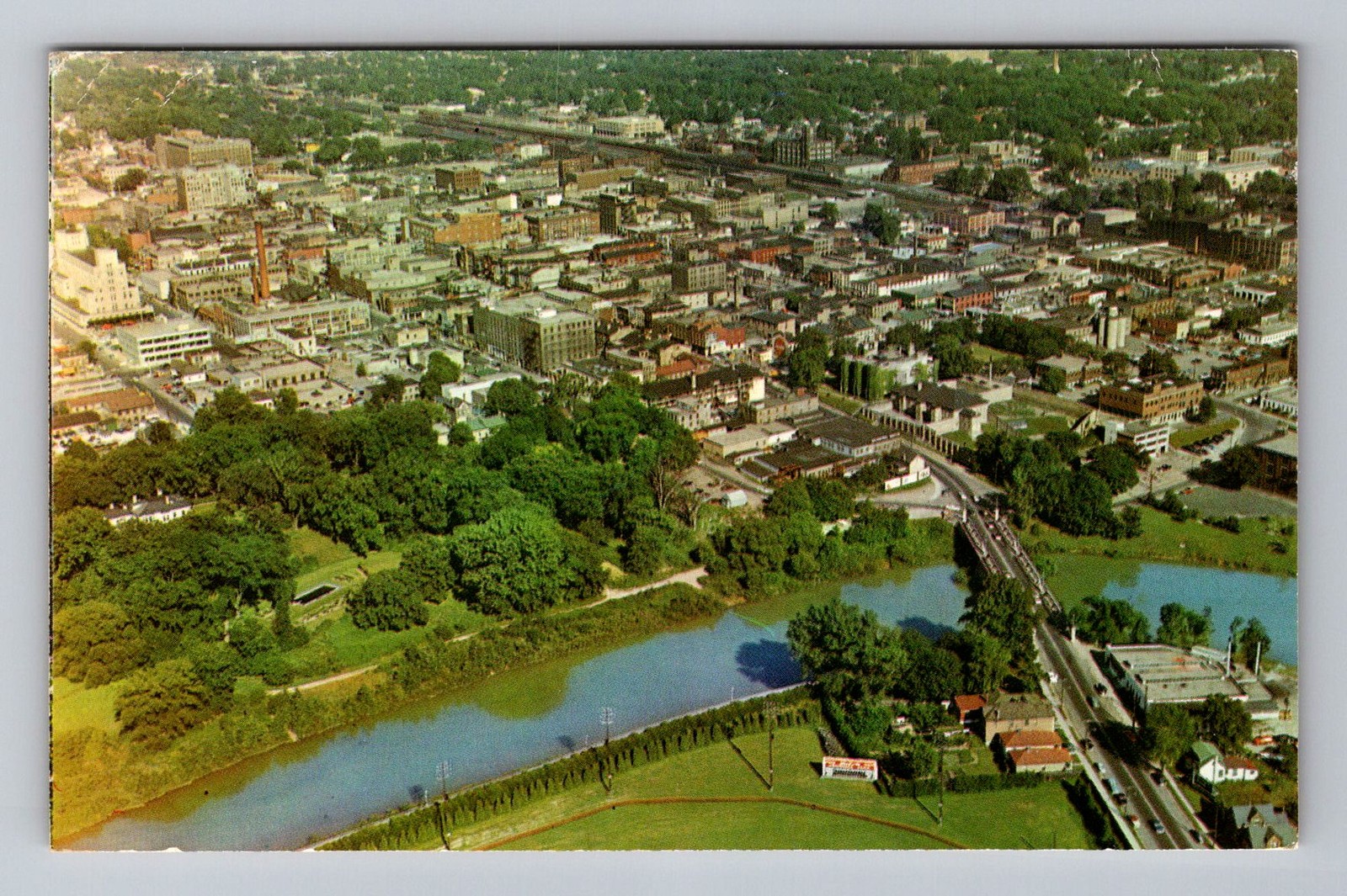 London ON-Ontario, Aerial View City, Postal Standard Vintage c1971 Postcard