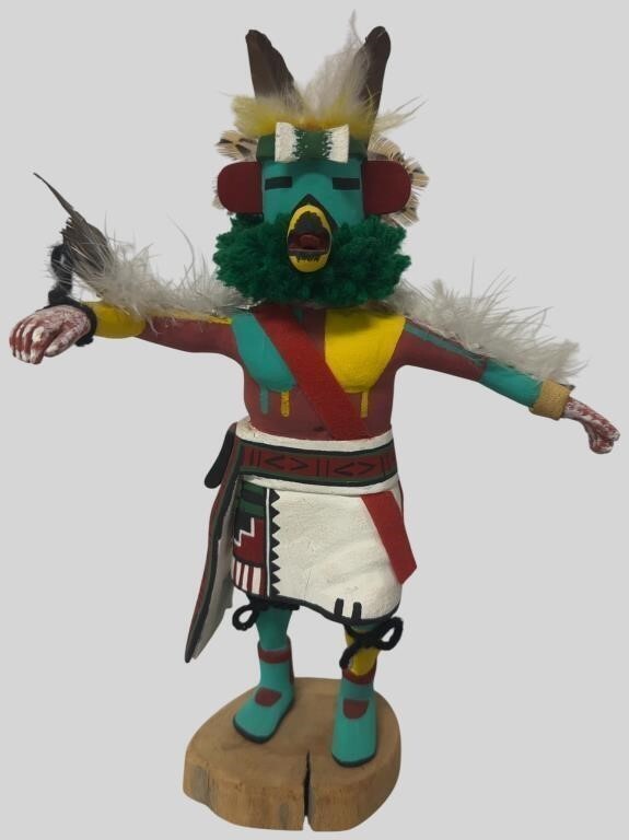 Vintage Hopi Leonard Shupla Eagle Kachina Doll Hand Carved Signed 10.75 Vintage Hopi Leonard Shupla Eagle Kachina Doll Hand Carved Signed 10.75