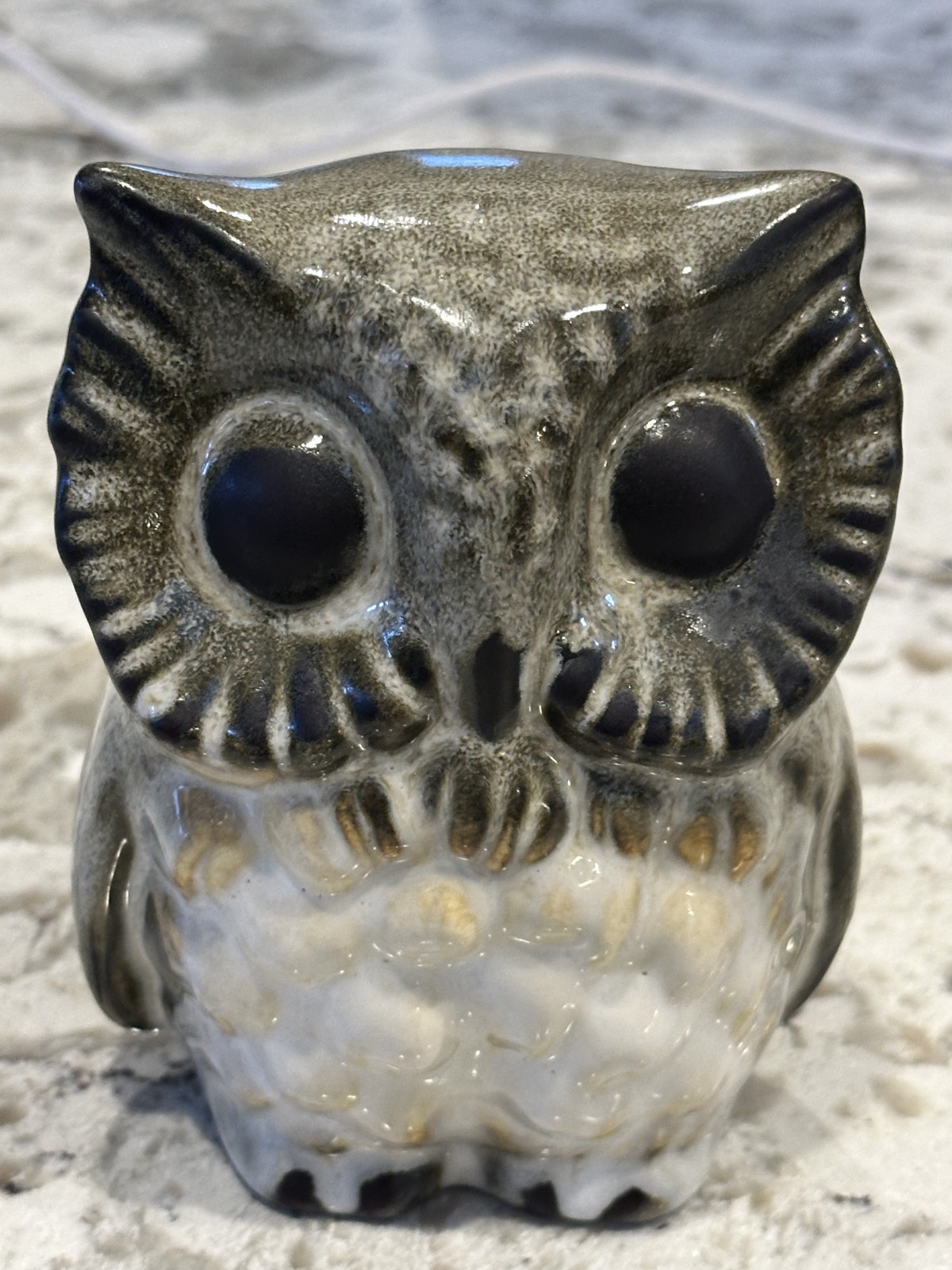 Vtg Howard Pierce Porcelain/Ceramic Great Horned Owl Figure Stamped #1