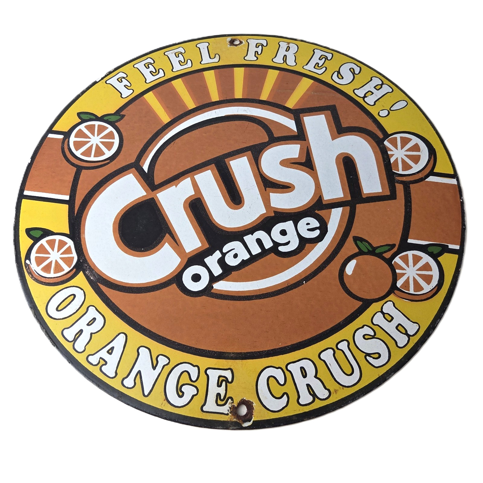 Vintage Orange Crush Sign - Orange Crush Beverage Gas Station Porcelain Ad Sign