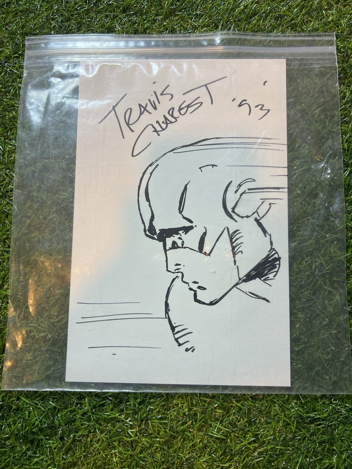 Travis Charest Original Art Flash Head Sketch 1993 DC Comics Signed Vintage