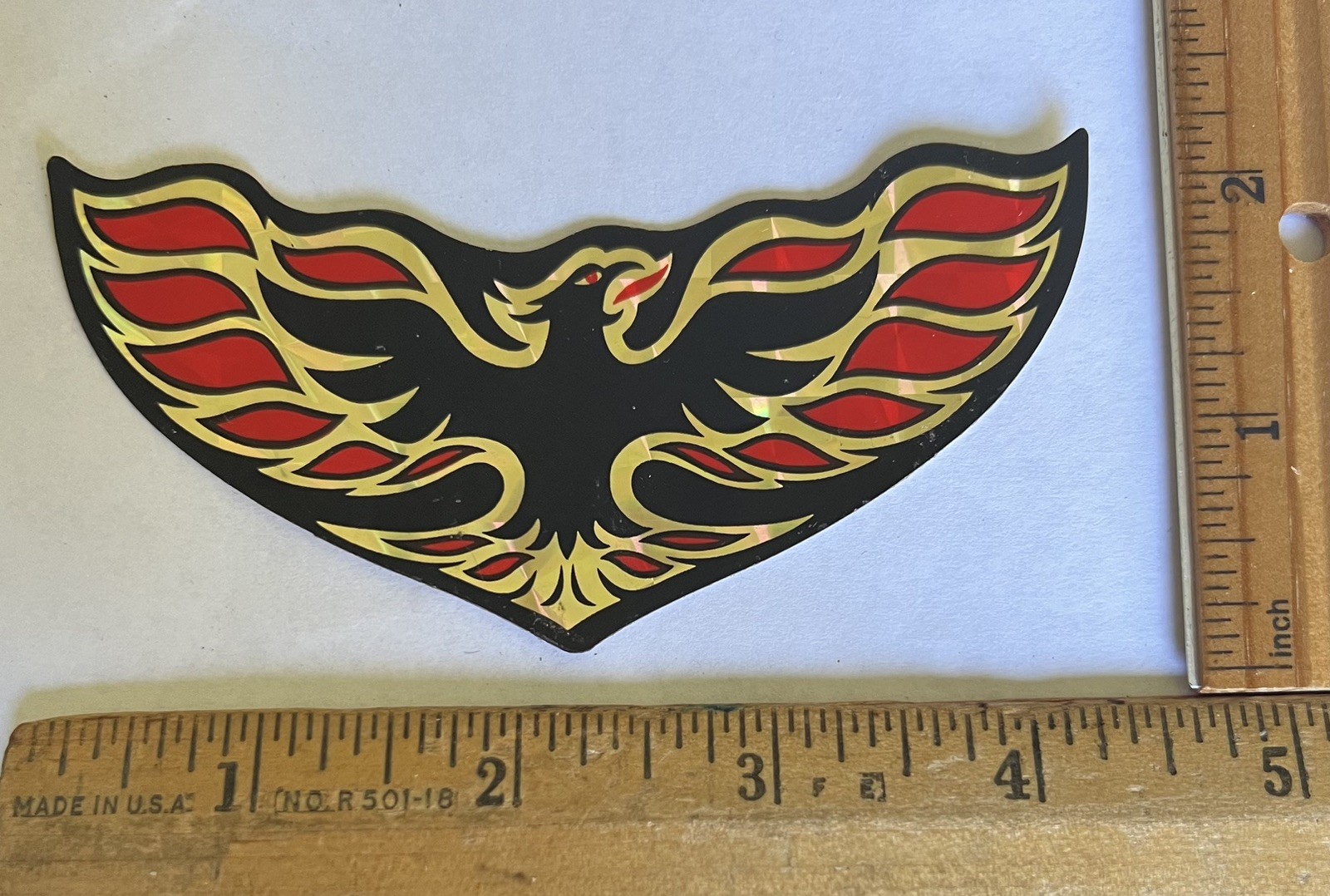 Vintage 1970s Pontiac Trans Am Firebird Logo Decal Sticker Prism 4.5” x 2” Vintage 1970s Pontiac Trans Am Firebird Logo Decal Sticker Prism 4.5” x 2”