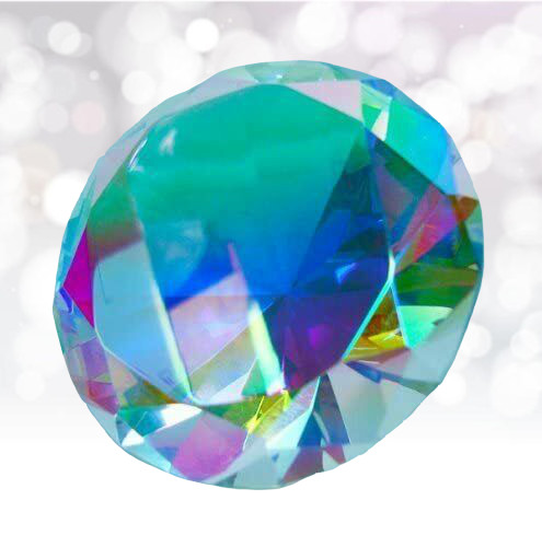 2.5''/60mm Glass Diamond Shaped Paperweight Home Office Wedding Decoration Gift