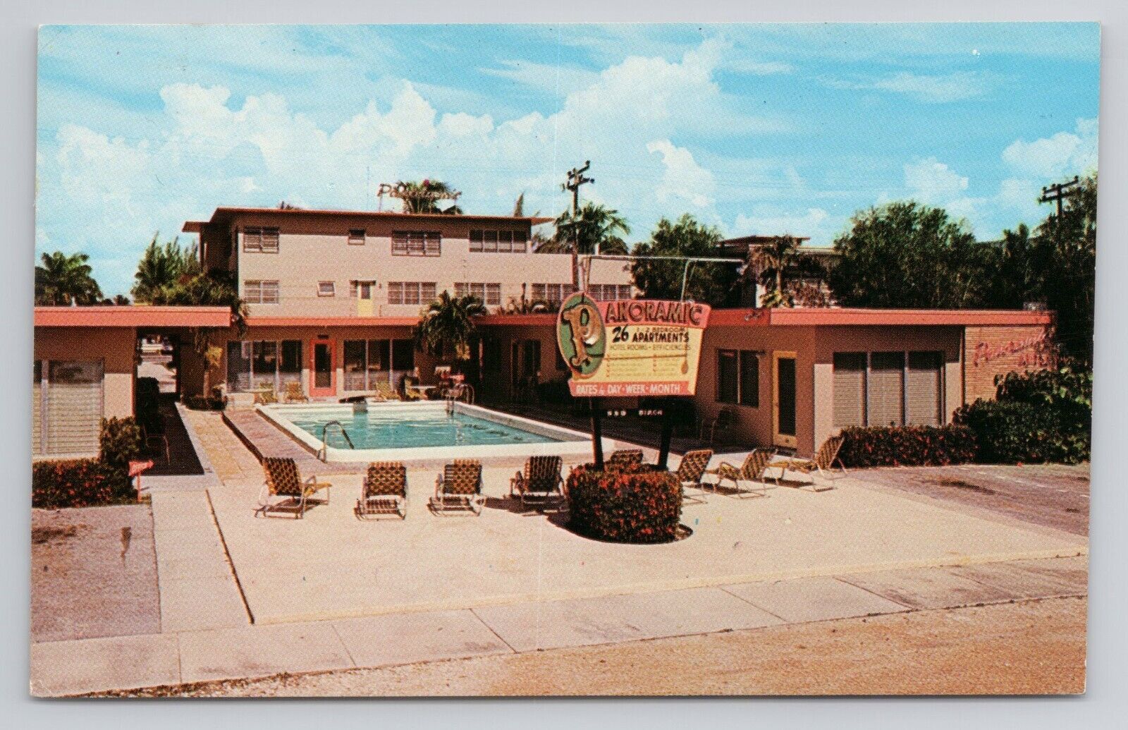 Postcard Panoramic Apartments Fort Lauderdale Florida 1963