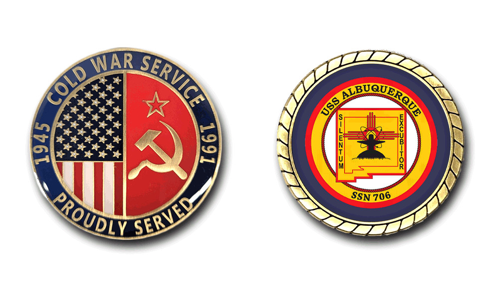 USS Albuquerque SSN-706 Crest Cold War Service Challenge Coin