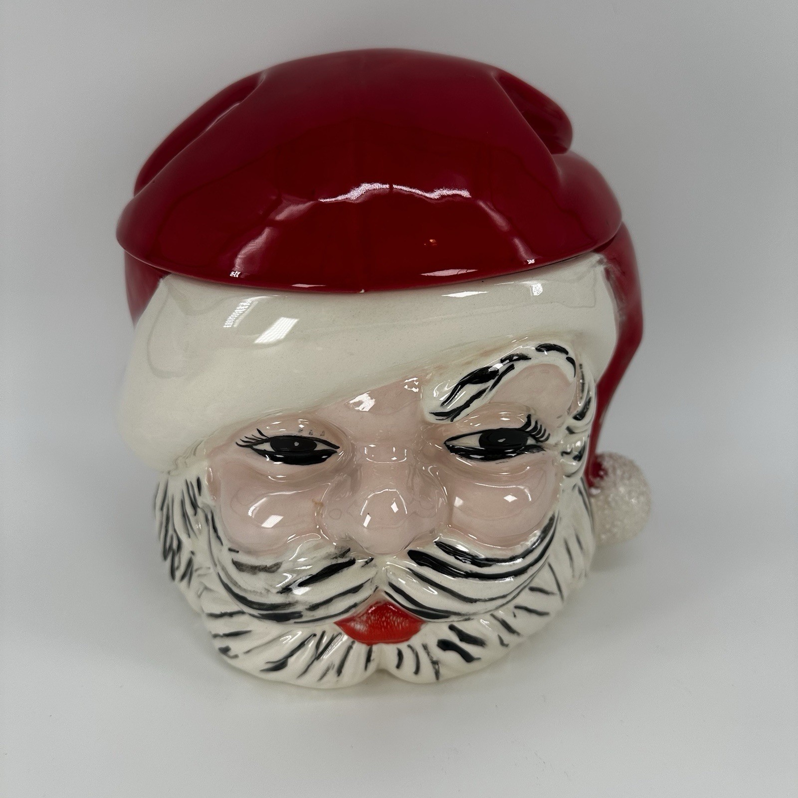 Vintage Santa Claus Cookie Jar Christmas MCM 1950s Art Kitschy Ceramic Vtg Retro Vintage Santa Claus Cookie Jar Christmas MCM 1950s Art Kitschy Ceramic Vtg Retro