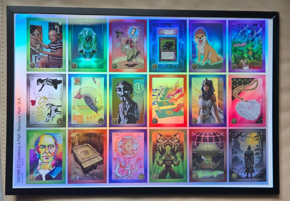 Cardsmiths Currency Series 4 Uncut Sheet 18 Card Rainbow Foil Framed Rare 1 Of 1