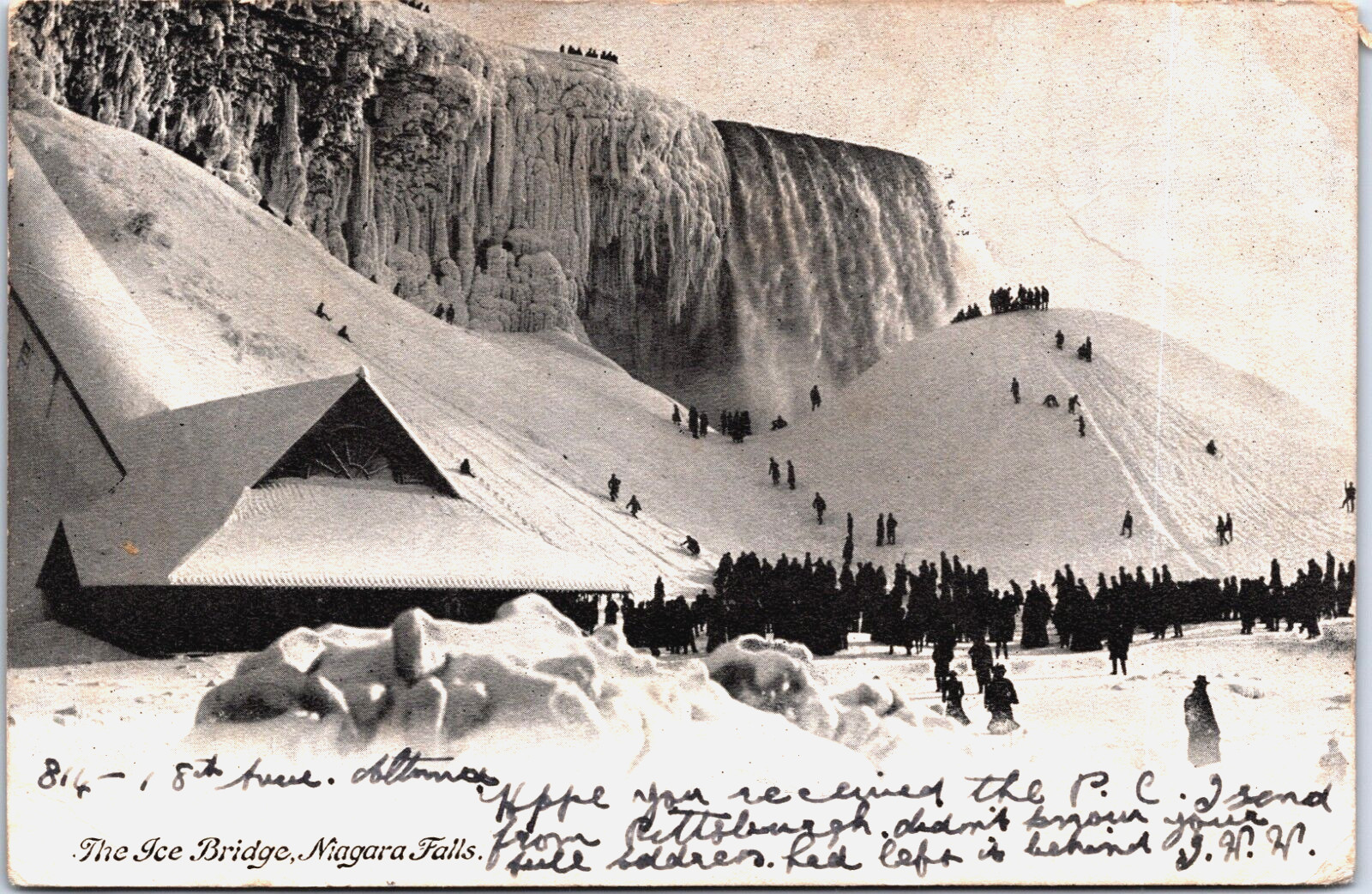 Canada Niagara Falls The Ice Bridge Vintage Postcard B175