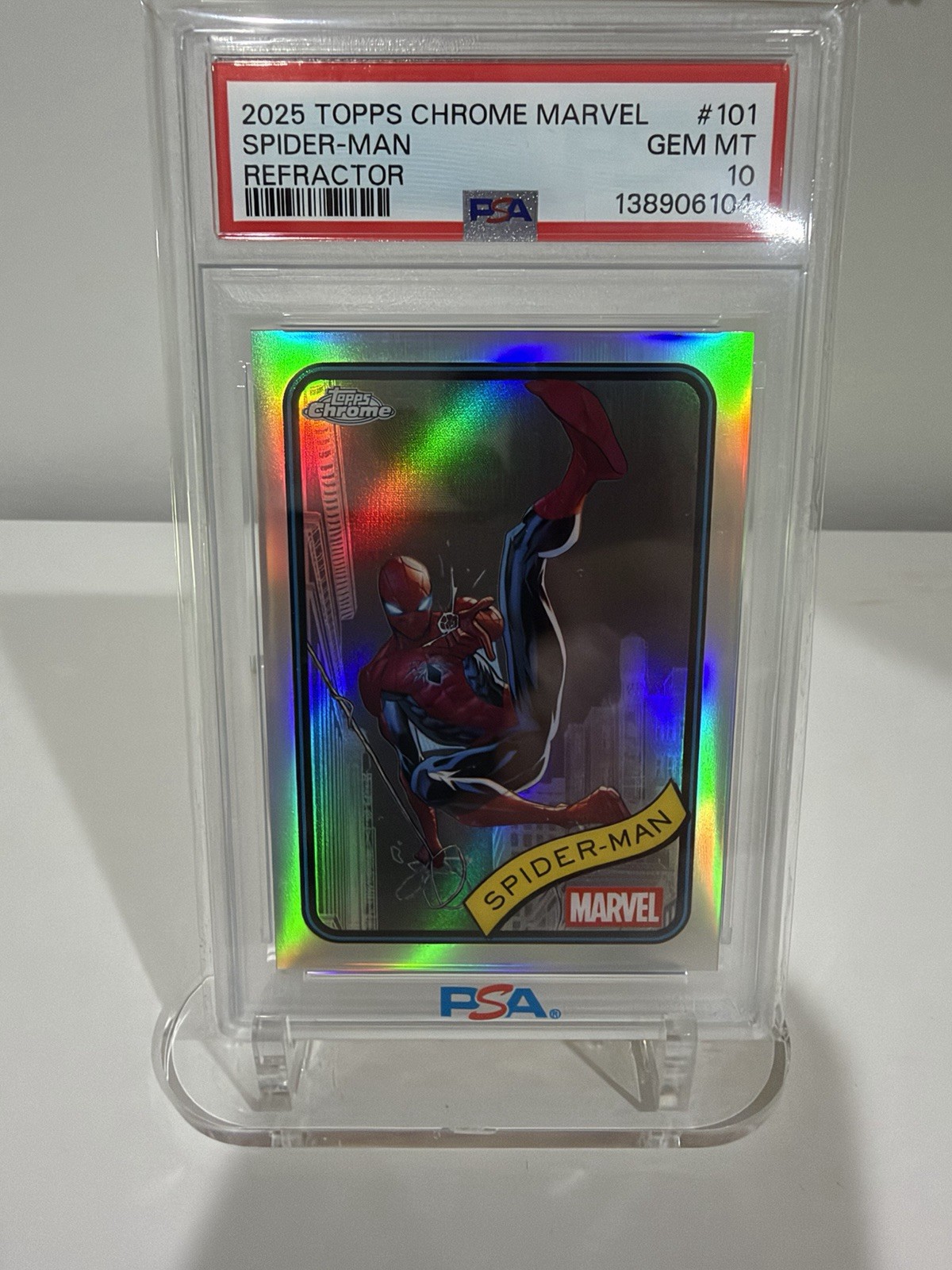3Lot: 2025 Topps Chrome Marvel Spider-man Green Goblin Lizard Refractor PSA 10🔥