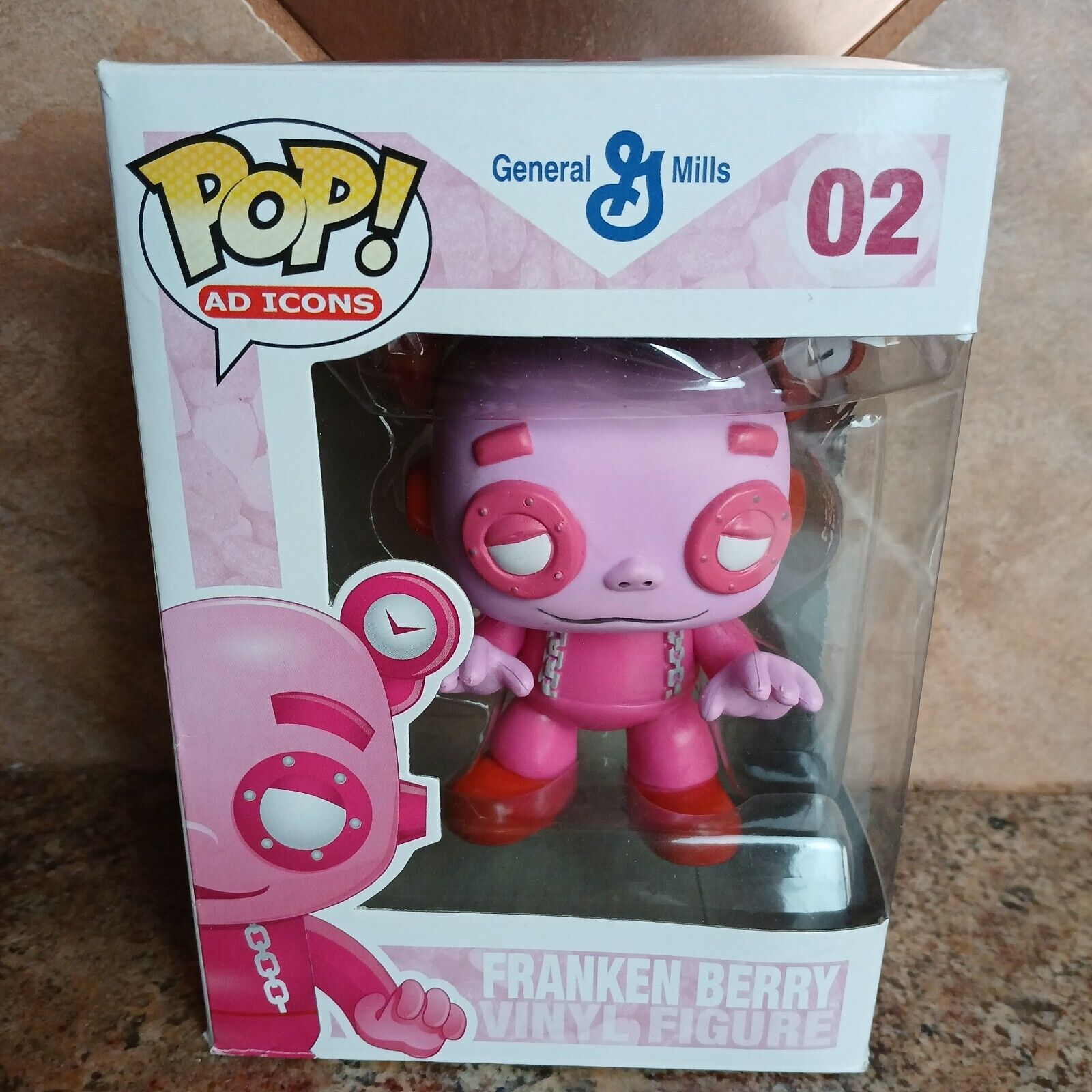 VAULTED Funko POP AD ICONS General Mills 02 FRANKEN BERRY with Protector DAMAGED