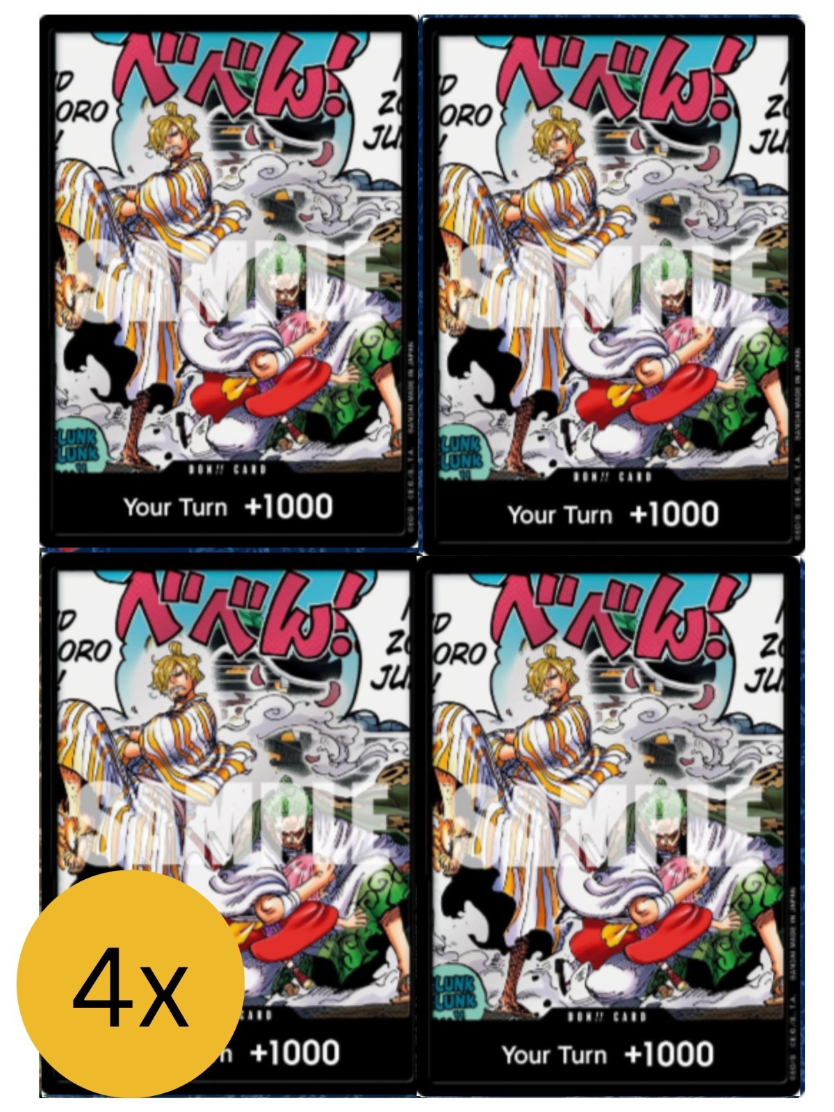 4X DON Card (Alternate Art) Foil DON Wings of the Captain One Piece Playset