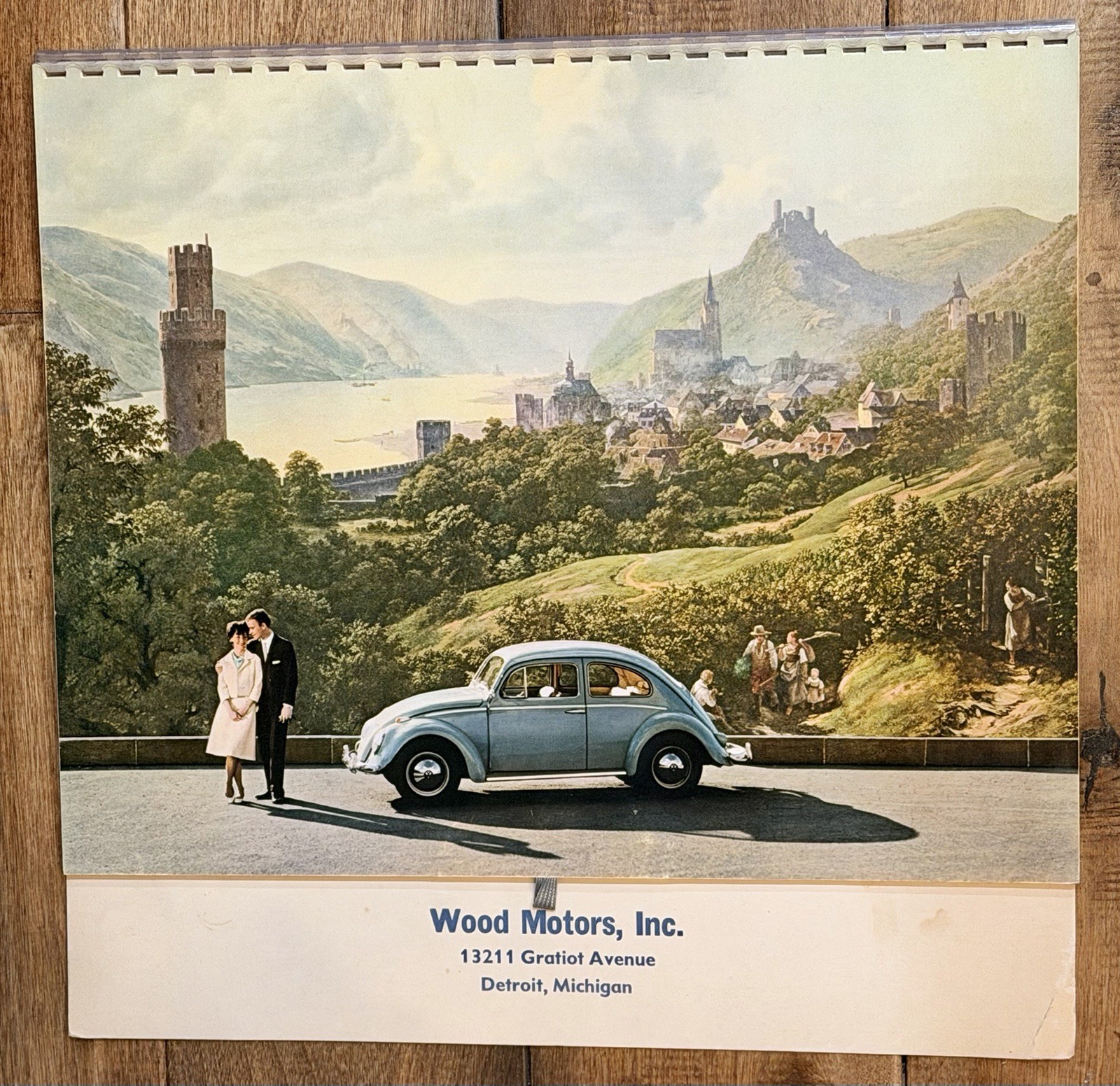 1962 Volkswagen VW Dealer Wall Calendar ORIGINAL Vintage Advertising DETROIT MI