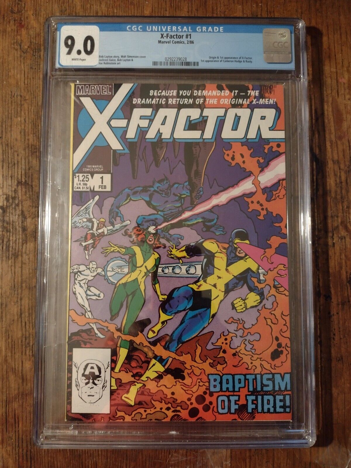 X-factor #1 cgc 9.0,white pages…UNPRESSED