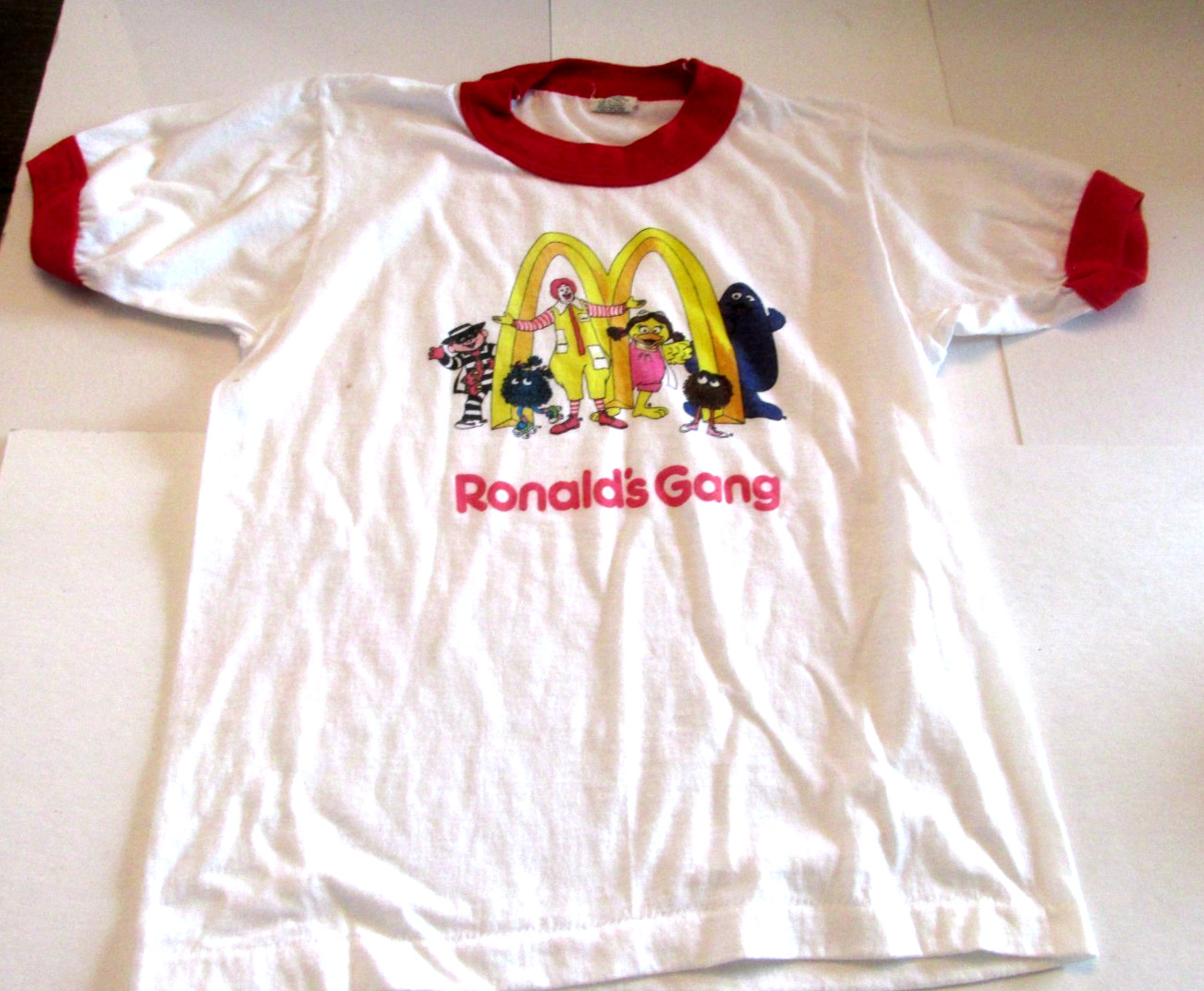 VTG 1980s McDonald\'s White Red Ringer T-Shirt \
