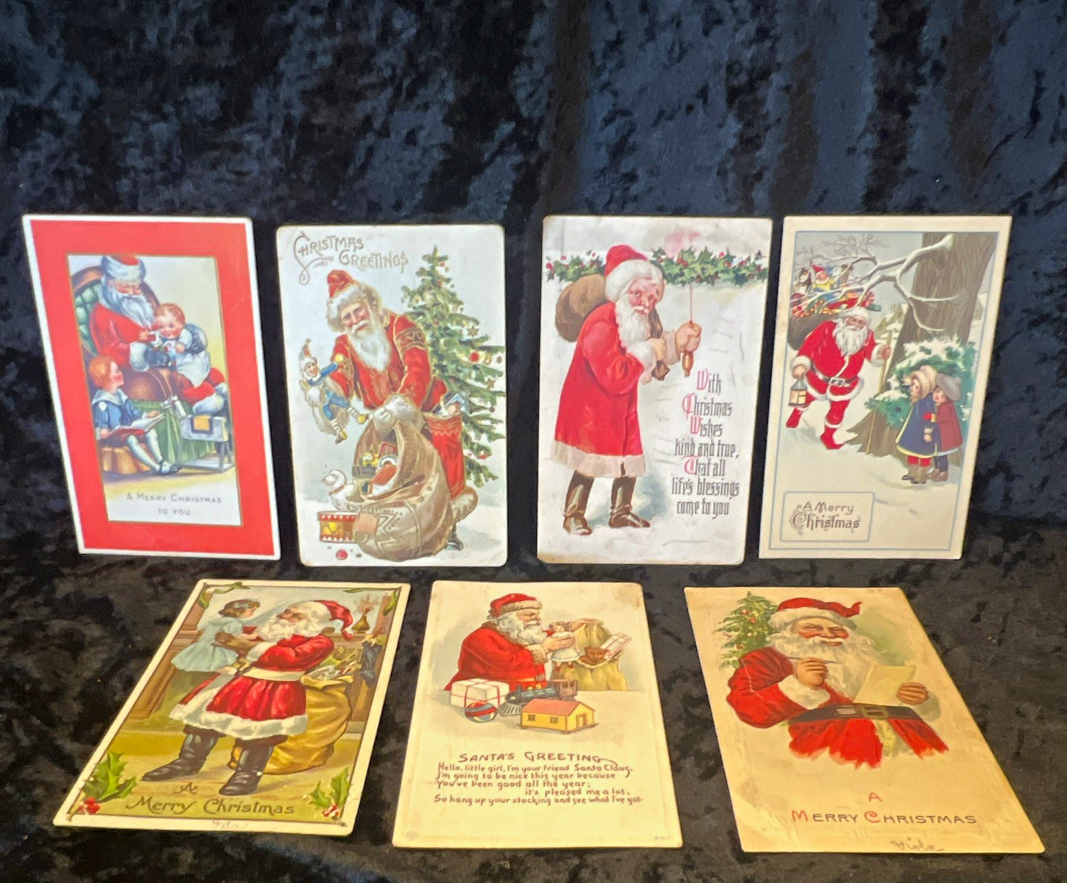Vintage pre 1920’s Christmas Santa Claus Collectible Postcards Lot Of 7
