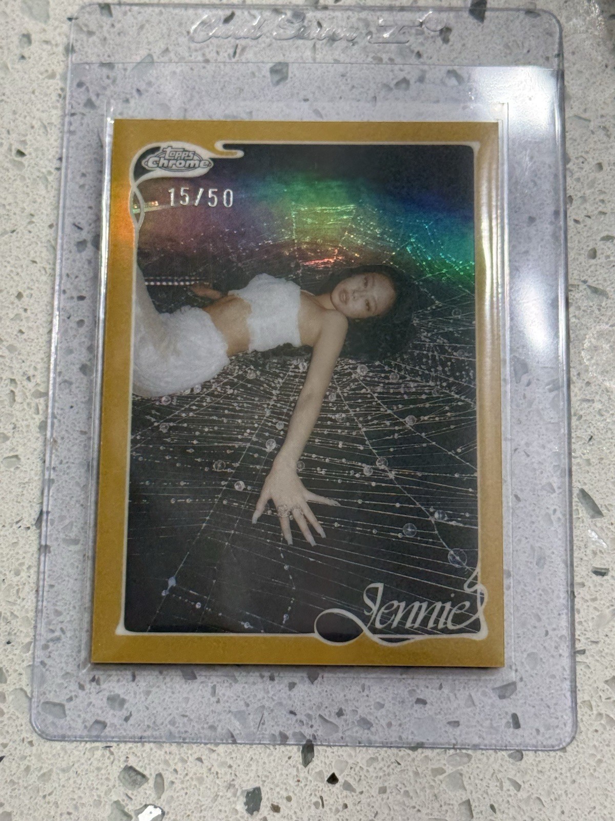 2026 Topps Chrome X Jennie Ruby Monochrome Mantra 5 #15 /50 True Gold Refractor 2026 Topps Chrome X Jennie Ruby Monochrome Mantra 5 #15 /50 True Gold Refractor
