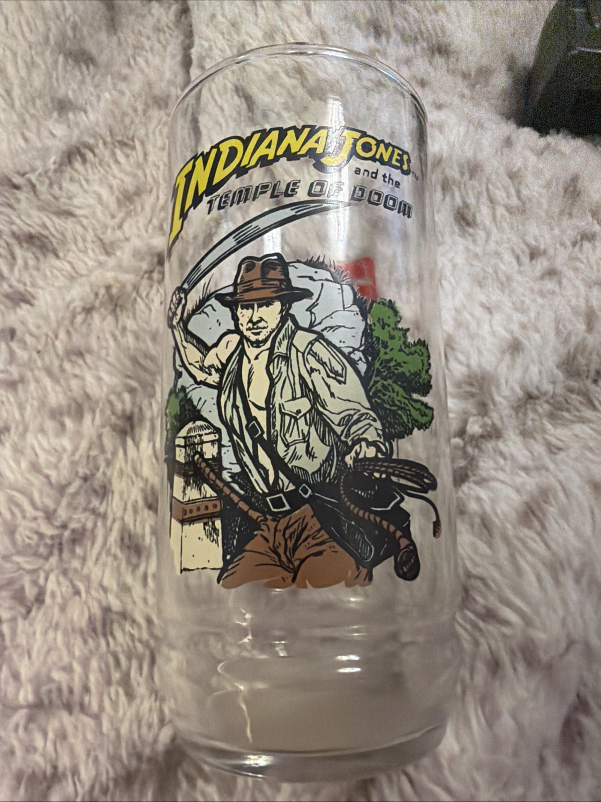 Vintage Indiana Jones and The Temple of Doom 7UP Brown's Chicken Glass Disney Vintage Indiana Jones and The Temple of Doom 7UP Brown's Chicken Glass Disney