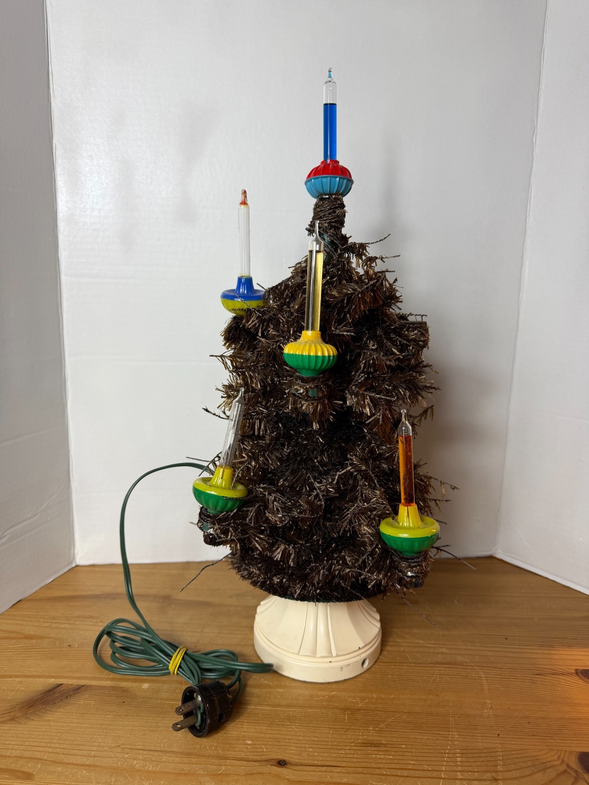 Vtg 40\'s or 50\'s Noma Visca Tinsel Christmas Table Top Tree Lighted Parts Vtg 40\'s or 50\'s Noma Visca Tinsel Christmas Table Top Tree Lighted Parts