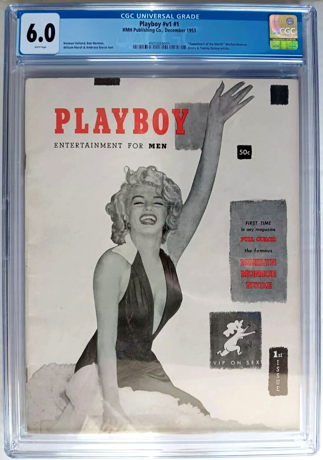 PLAYBOY vol.1 #1 CGC 6.0 white 1953 1st MARILYN MONROE, first issue