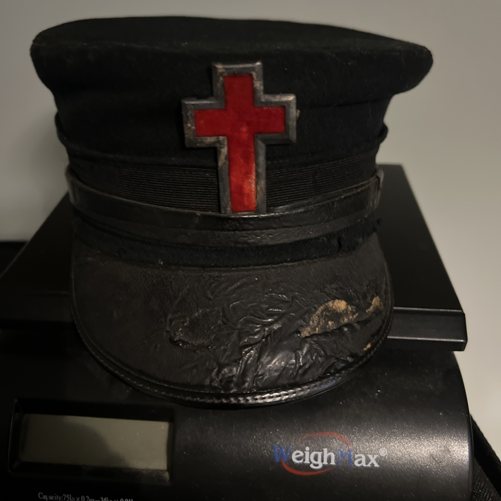 Vintage Knights Templar Masonic Red Cross Hat, Pettibone Bros. Cincinnati, OH