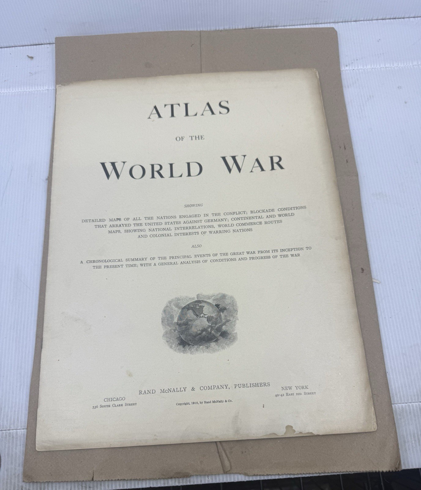 Rand McNally 1917–1918 Atlas of the World War