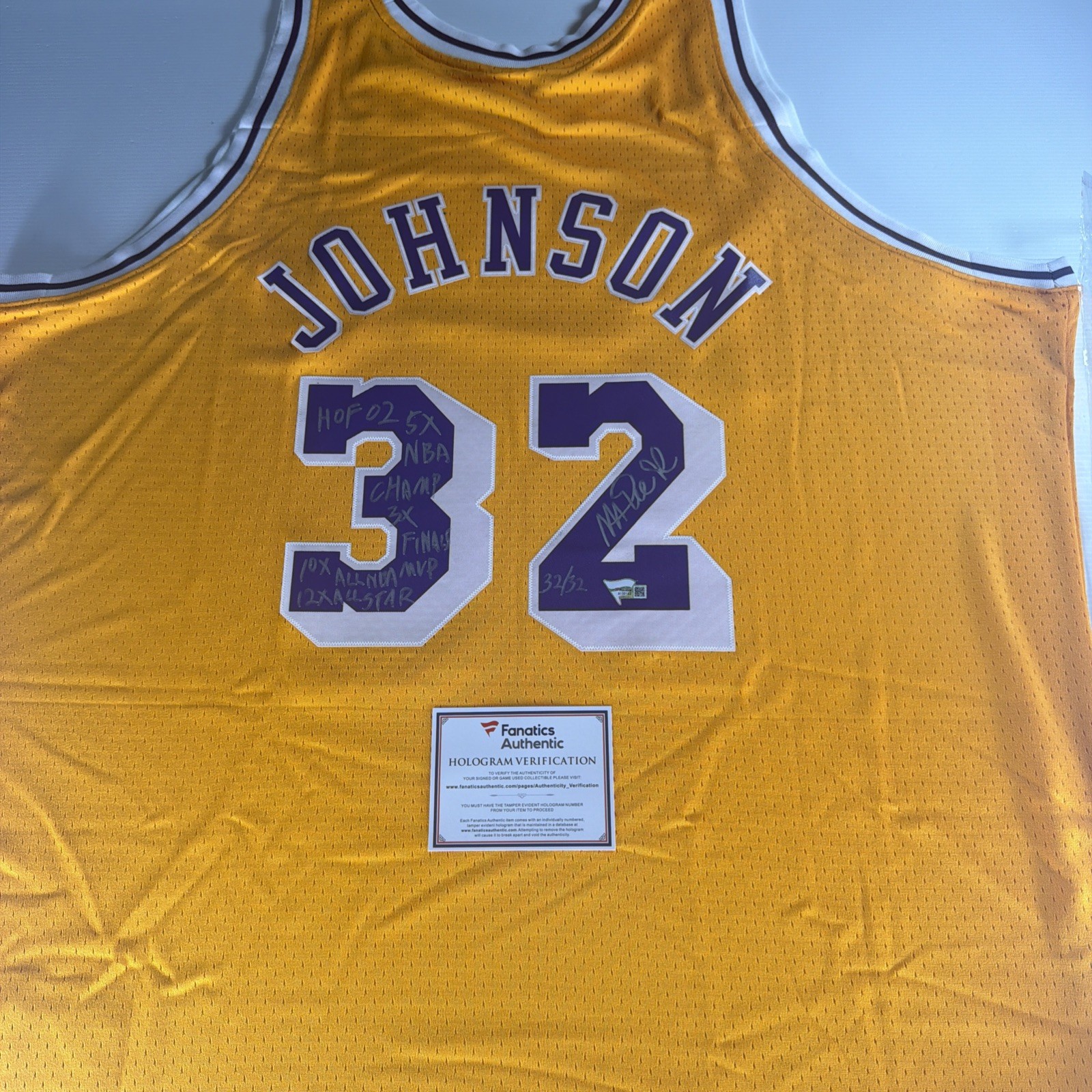 Magic Johnson Signed Inscribed HOF Lakers Jersey LE 32/32 Fanatics Authentic